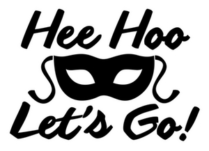 Carnaval Hee Hoo Let's Go Polyester Ondergrond Zwart - afb. 2