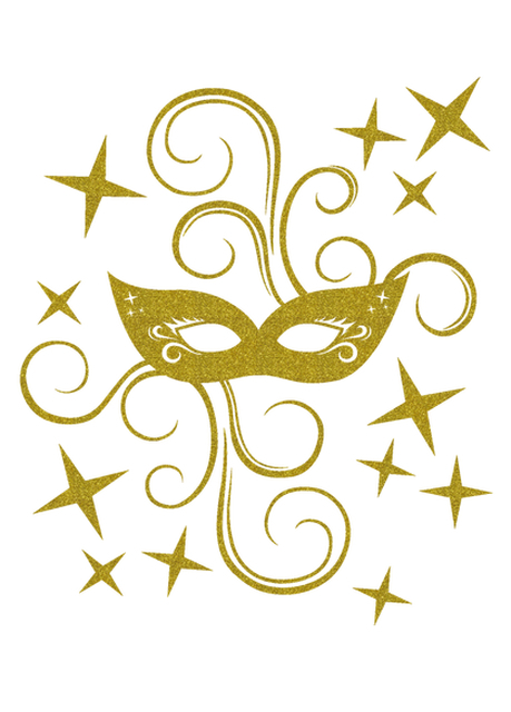 Bereid Los dividend Carnaval Masker Glitter Goud zelf textiel bedrukken.