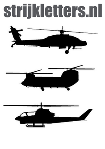 Vel Strijkletters Helicopters Polyester Ondergrond Zwart - afb. 1