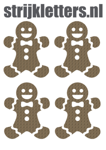 Vel Strijkletters Kerst Gingerbread Man Design Panter - afb. 1