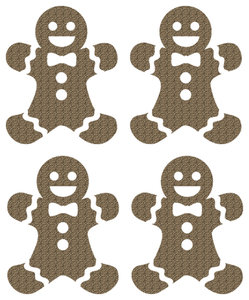 Vel Strijkletters Kerst Gingerbread Man Design Panter - afb. 2