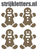 Vel Strijkletters Kerst Gingerbread Man Design Panter - afb. 1