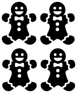 Vel Strijkletters Kerst Gingerbread Man Polyester Ondergrond Zwart - afb. 2