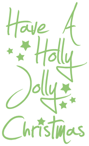 Vel Strijkletters Kerst Have A Holly Jolly Christmas Polyester Ondergrond Neon Groen - afb. 2