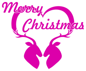 Vel Strijkletters Kerst Merry Christmas Deer Flock Magenta - afb. 2