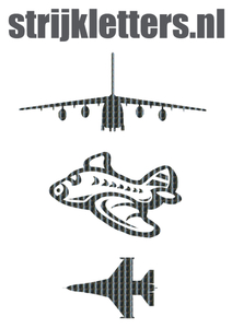 Vel Strijkletters Vliegtuigen Holografische Zwart - afb. 1